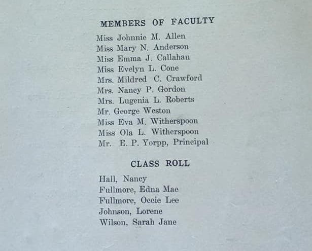 a paper listing the members of faculty and class roll for the ceremony