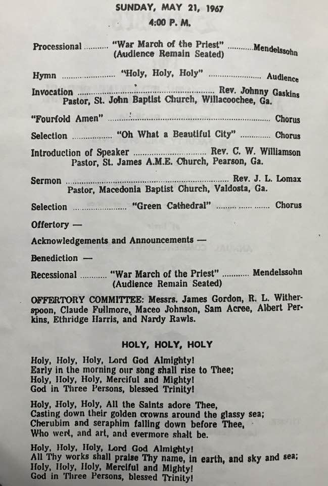 a paper detailing the baccalaureate services at the 1963 commencement