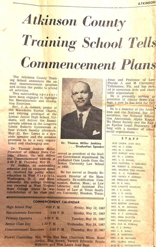 a newspaper artlice announcing the speakers of the commencement ceremony in 1967