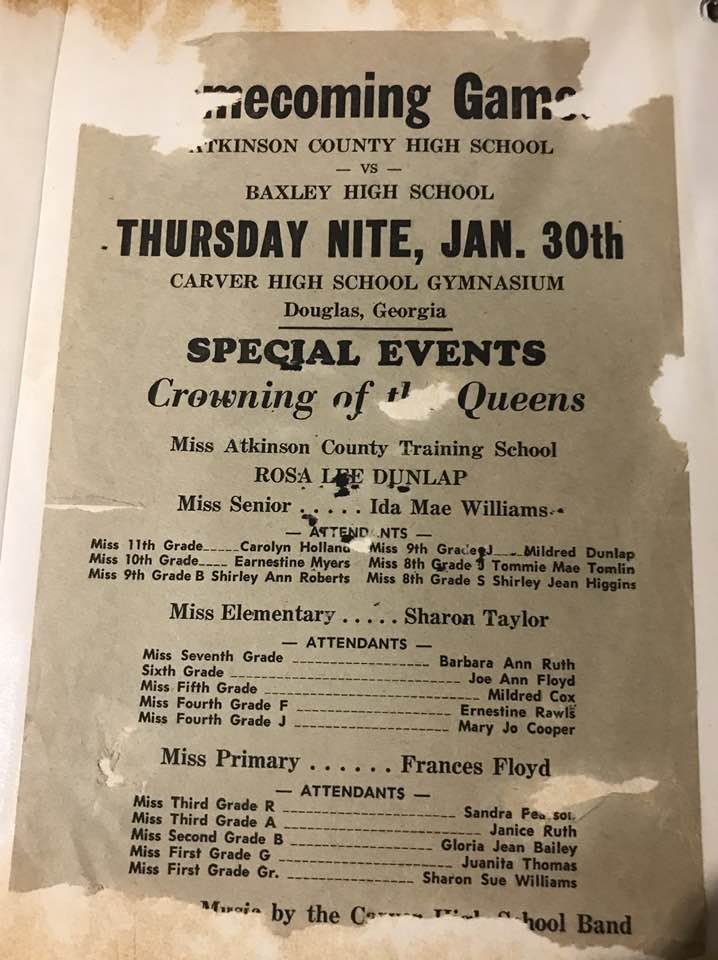 a paper flier announcing the 1964 homecoming game