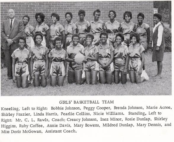 The girls basketball team from 1964-1965. 